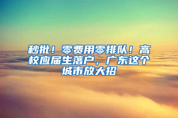 秒批！零费用零排队！高校应届生落户，广东这个城市放大招