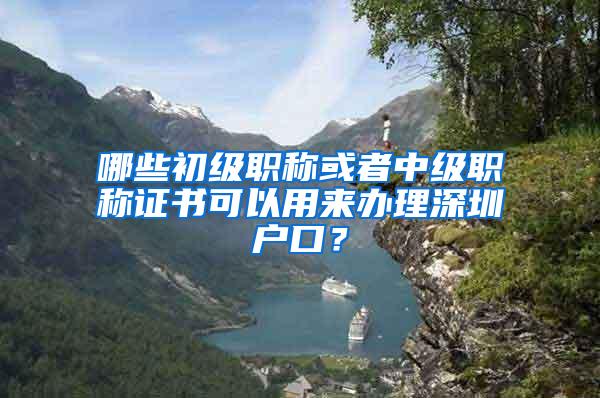 哪些初级职称或者中级职称证书可以用来办理深圳户口？