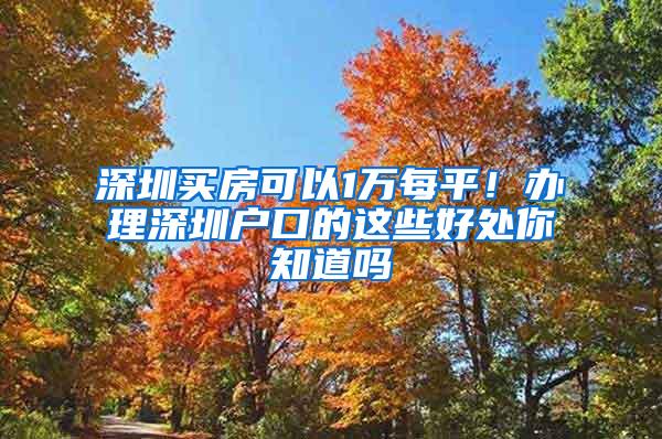 深圳买房可以1万每平！办理深圳户口的这些好处你知道吗