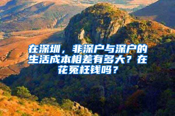 在深圳，非深户与深户的生活成本相差有多大？在花冤枉钱吗？