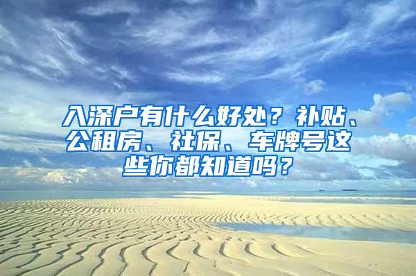 入深户有什么好处？补贴、公租房、社保、车牌号这些你都知道吗？