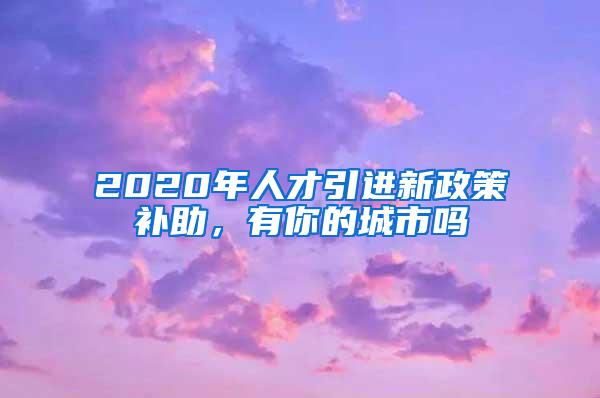 2020年人才引进新政策补助，有你的城市吗