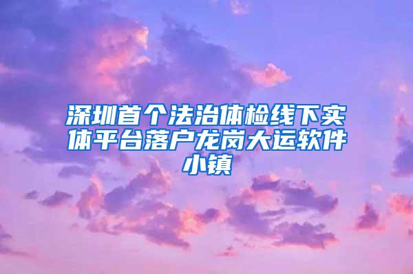 深圳首个法治体检线下实体平台落户龙岗大运软件小镇