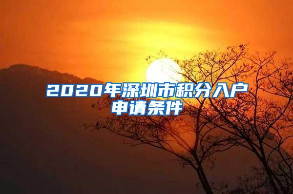 2020年深圳市积分入户申请条件