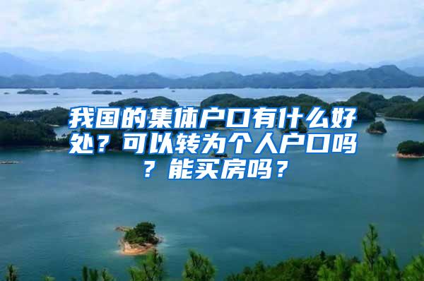 我国的集体户口有什么好处？可以转为个人户口吗？能买房吗？