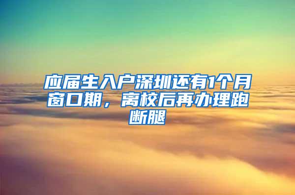 应届生入户深圳还有1个月窗口期，离校后再办理跑断腿