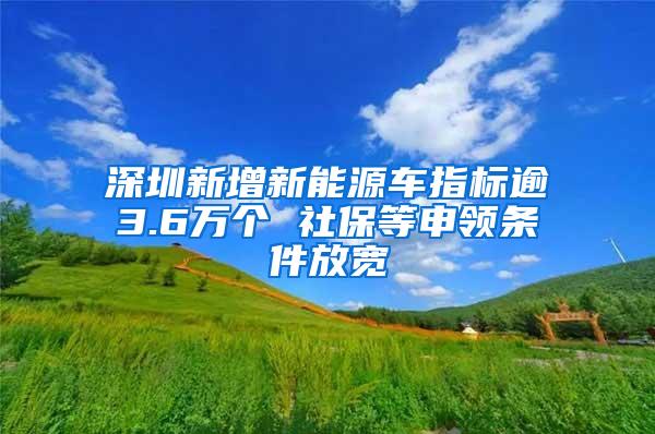 深圳新增新能源车指标逾3.6万个 社保等申领条件放宽