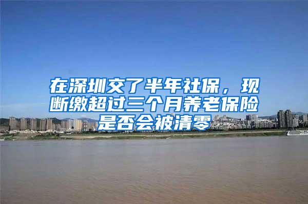 在深圳交了半年社保，现断缴超过三个月养老保险是否会被清零