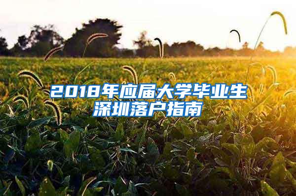 2018年应届大学毕业生深圳落户指南