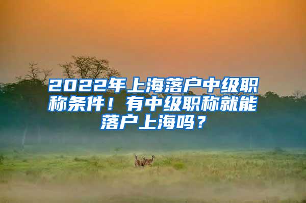 2022年上海落户中级职称条件！有中级职称就能落户上海吗？