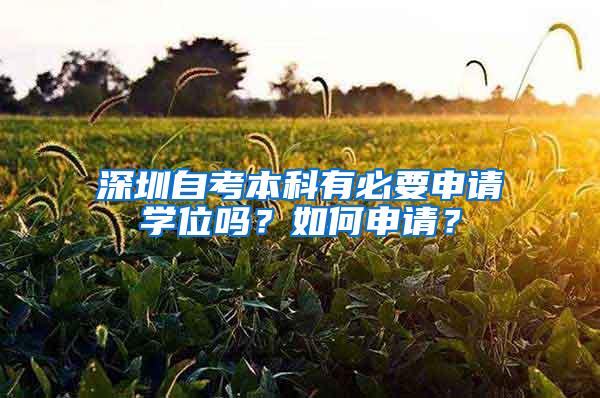 深圳自考本科有必要申请学位吗？如何申请？