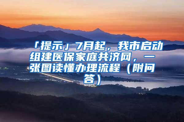 「提示」7月起，我市启动组建医保家庭共济网，一张图读懂办理流程（附问答）