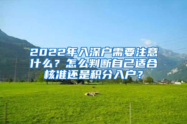 2022年入深户需要注意什么？怎么判断自己适合核准还是积分入户？