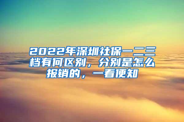 2022年深圳社保一二三档有何区别，分别是怎么报销的，一看便知