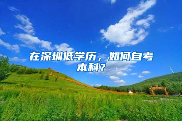 在深圳低学历，如何自考本科？