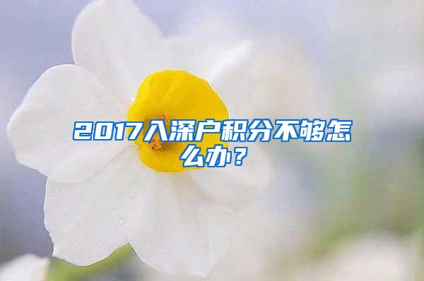 2017入深户积分不够怎么办？