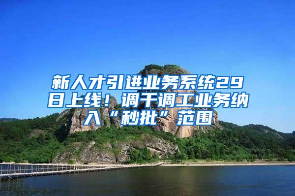 新人才引进业务系统29日上线！调干调工业务纳入“秒批”范围