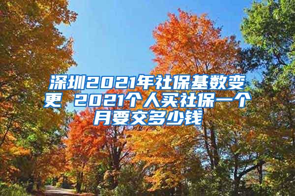 深圳2021年社保基数变更 2021个人买社保一个月要交多少钱