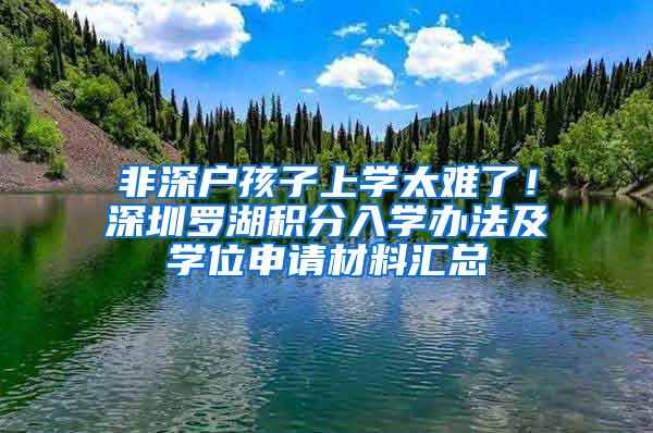 非深户孩子上学太难了！深圳罗湖积分入学办法及学位申请材料汇总