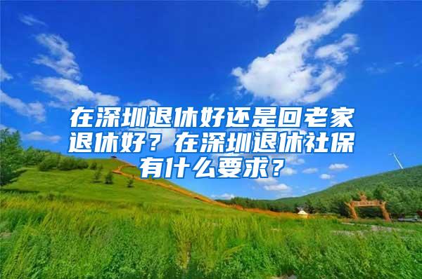 在深圳退休好还是回老家退休好？在深圳退休社保有什么要求？