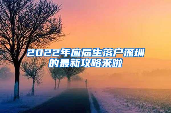 2022年应届生落户深圳的最新攻略来啦