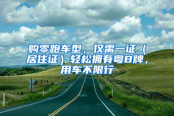 购零跑车型，仅需一证（居住证）轻松拥有粤B牌，用车不限行