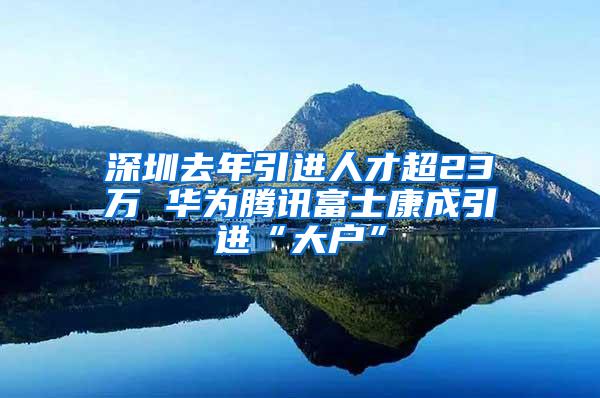 深圳去年引进人才超23万 华为腾讯富士康成引进“大户”