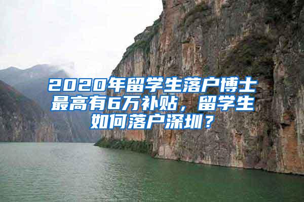 2020年留学生落户博士最高有6万补贴，留学生如何落户深圳？