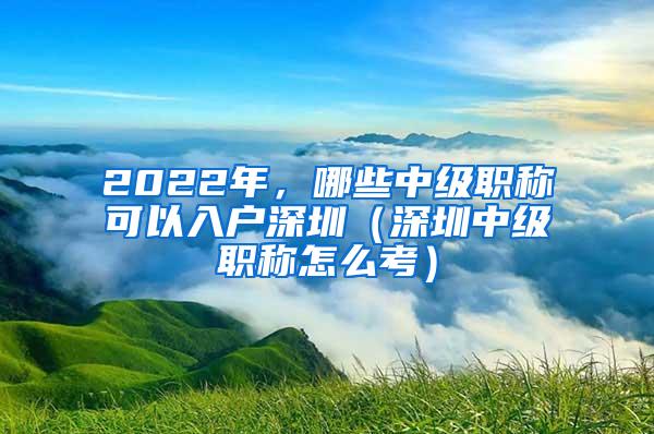 2022年，哪些中级职称可以入户深圳（深圳中级职称怎么考）