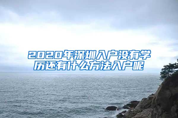 2020年深圳入户没有学历还有什么方法入户呢