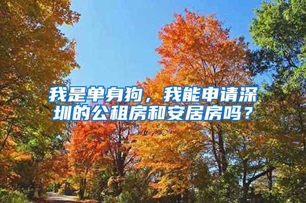 我是单身狗，我能申请深圳的公租房和安居房吗？