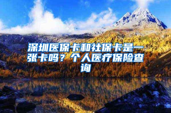 深圳医保卡和社保卡是一张卡吗？个人医疗保险查询