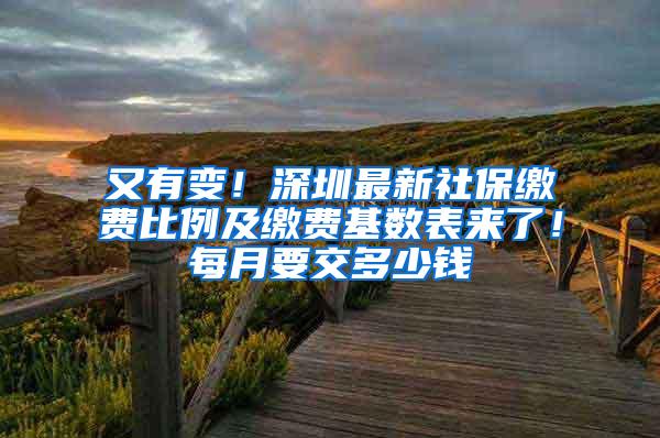 又有变！深圳最新社保缴费比例及缴费基数表来了！每月要交多少钱