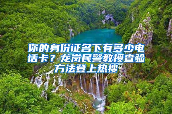 你的身份证名下有多少电话卡？龙岗民警教授查验方法登上热搜