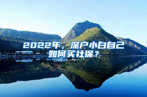 2022年，深户小白自己如何买社保？