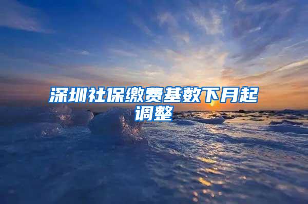 深圳社保缴费基数下月起调整