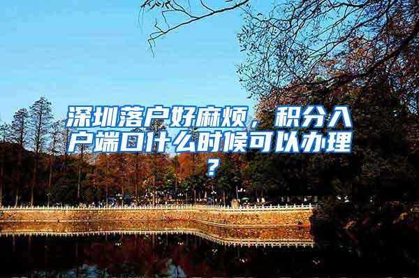 深圳落户好麻烦，积分入户端口什么时候可以办理？