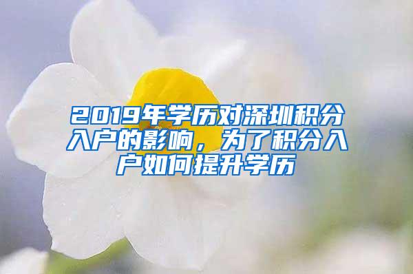 2019年学历对深圳积分入户的影响，为了积分入户如何提升学历