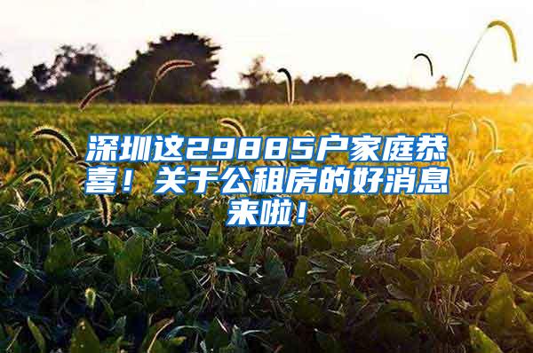 深圳这29885户家庭恭喜！关于公租房的好消息来啦！