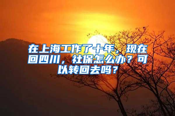 在上海工作了十年，现在回四川，社保怎么办？可以转回去吗？