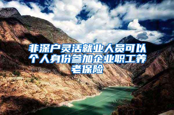 非深户灵活就业人员可以个人身份参加企业职工养老保险