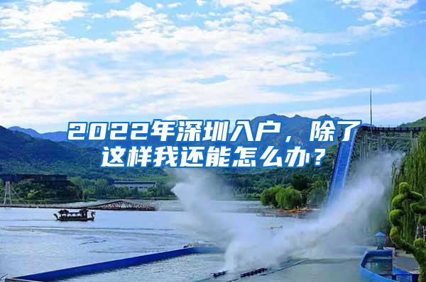 2022年深圳入户，除了这样我还能怎么办？