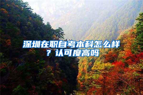 深圳在职自考本科怎么样？认可度高吗