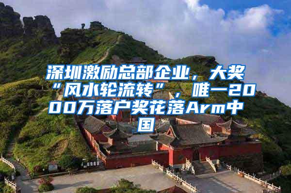 深圳激励总部企业，大奖“风水轮流转”，唯一2000万落户奖花落Arm中国