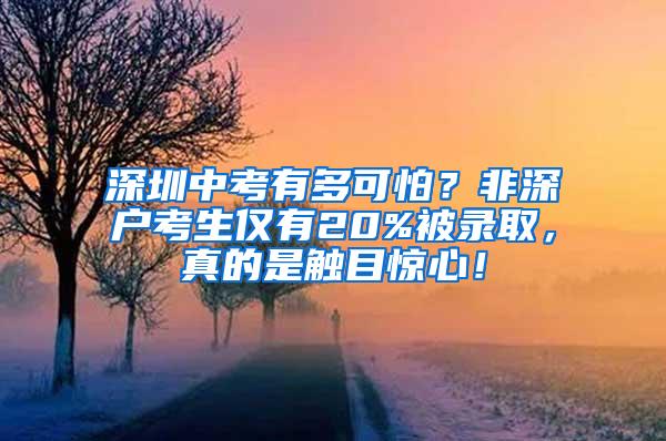 深圳中考有多可怕？非深户考生仅有20%被录取，真的是触目惊心！