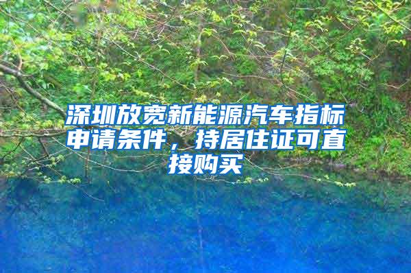 深圳放宽新能源汽车指标申请条件，持居住证可直接购买