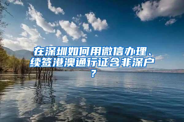 在深圳如何用微信办理、续签港澳通行证含非深户？