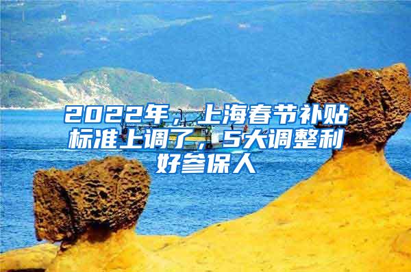 2022年，上海春节补贴标准上调了，5大调整利好参保人