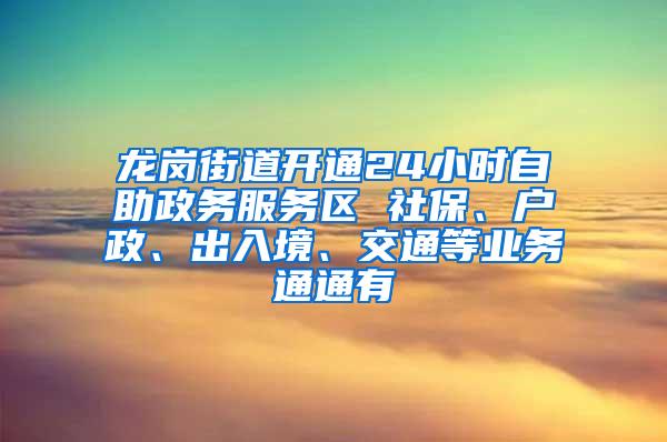 龙岗街道开通24小时自助政务服务区 社保、户政、出入境、交通等业务通通有