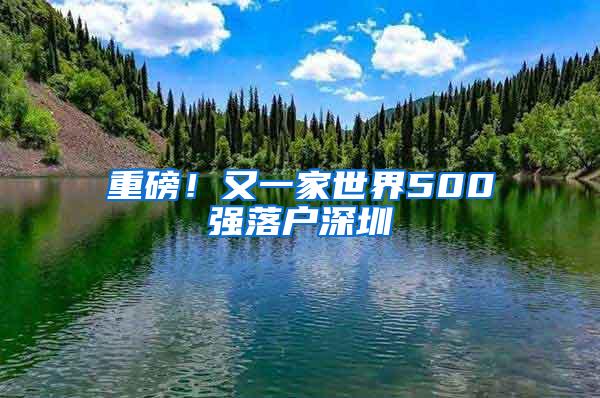 重磅！又一家世界500强落户深圳